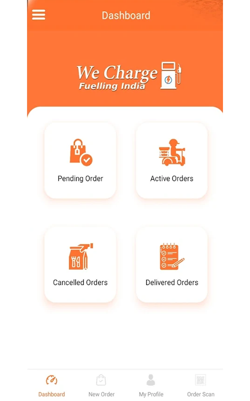 WeCharge mobile app supporting screenshot