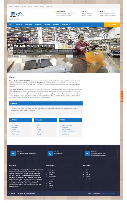 Balaji Mariline logistics — project preview
