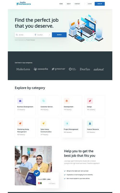 India Freelancer marketplace supporting screenshot