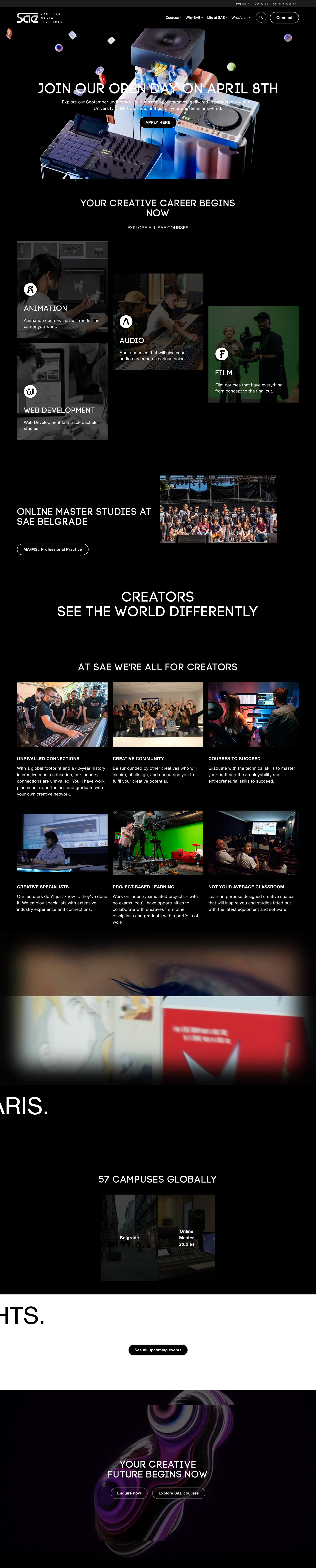 Full-page snapshot of belgrade.sae.edu