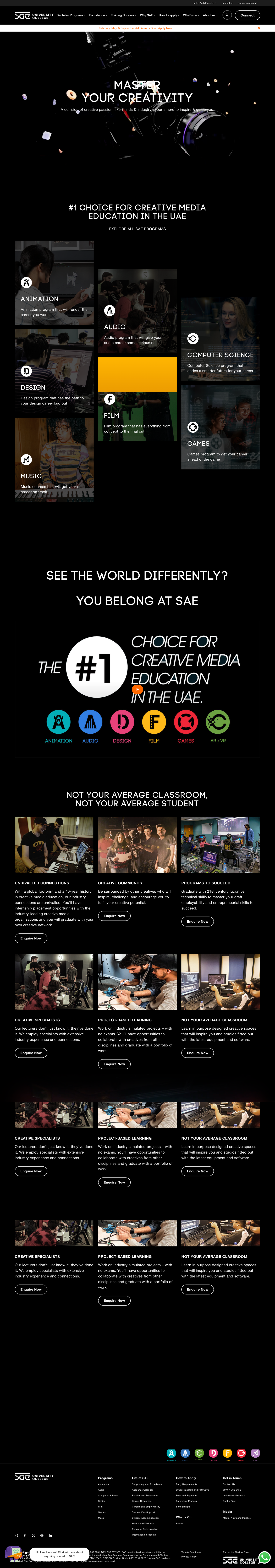 Full-page snapshot of dubai.sae.edu