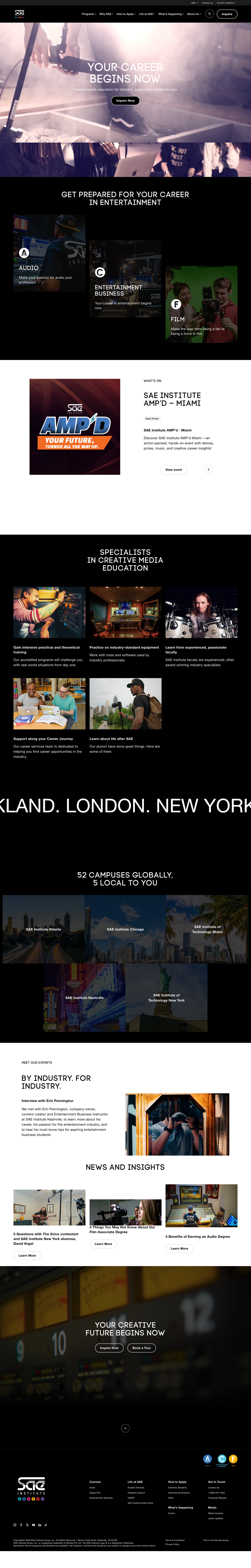SAE USA education website supporting screenshot