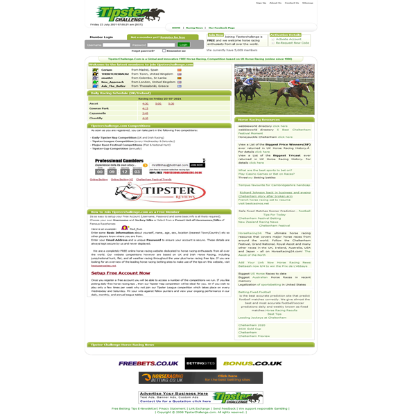 Tipster Challenge community platform screenshot
