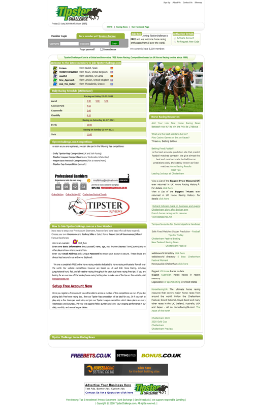 Tipster Challenge horse racing — project preview